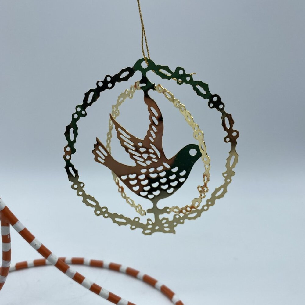 Bird Dove 24K Gold Finish Brass Christmas Ornament - Picture 4 of 10